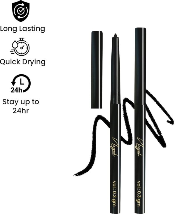 Neyah Pro Line Kajal Matte Pencil - Intense Black, Vegan, Waterproof - Long-lasting Smudge-proof Eye Makeup